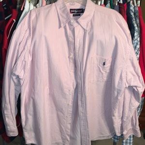 Red/white striped Polo button down